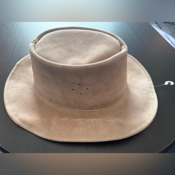 Beautiful Taupe Leather “Australian Walkabout” Hat in Unisex Design main image 9